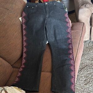 Denim 24/7 Boot Cut Jeans in Black and Red